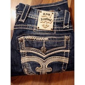 Rock Revival 32x31 boot cut Jarrow blue jeans straight men's